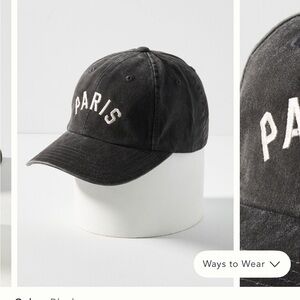 Anthropologie Black Paris Cap